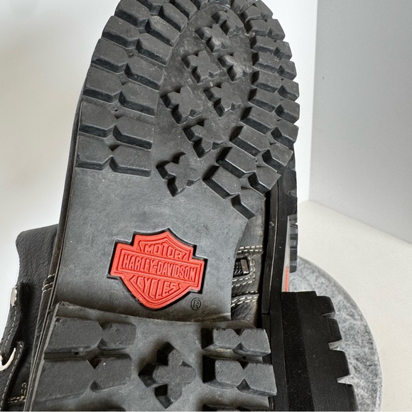 Harley Davidson Black Leather Moto Boots 9.5 - Picture 9 of 13